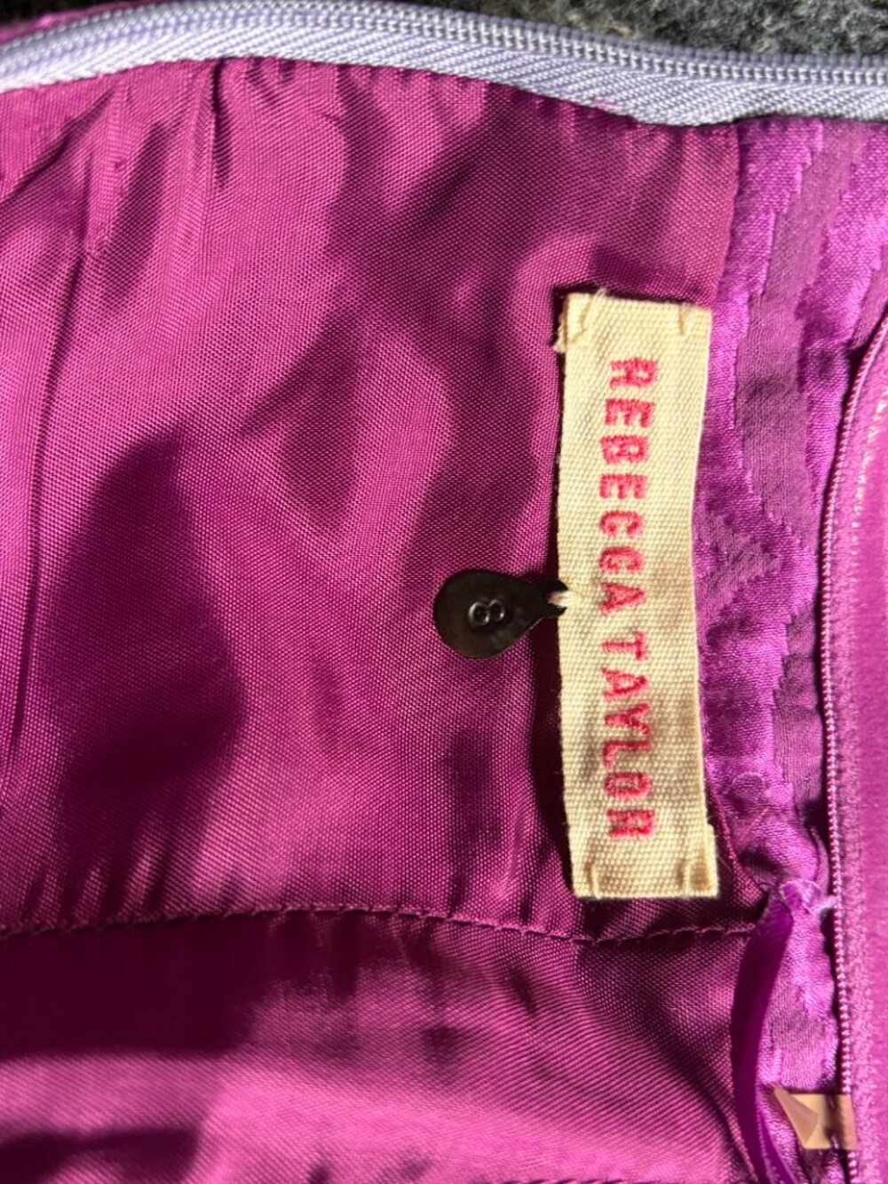 Rebecca Taylor strapless fit-and-flare mini dress Magenta Purple Size 8 - Picture 5 of 9